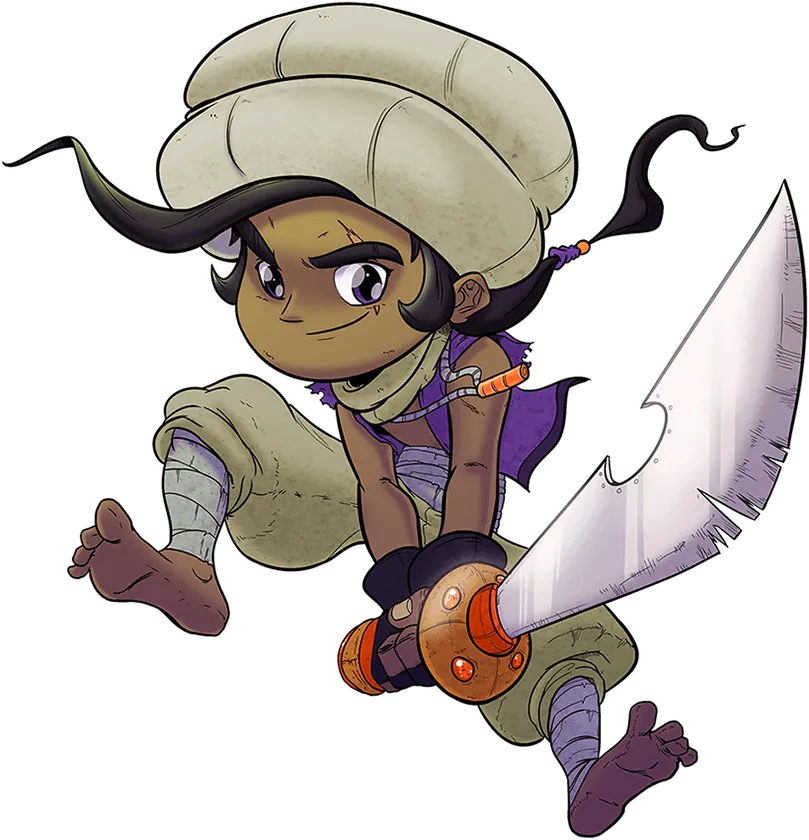 Abu, the merchant hero, with his sword